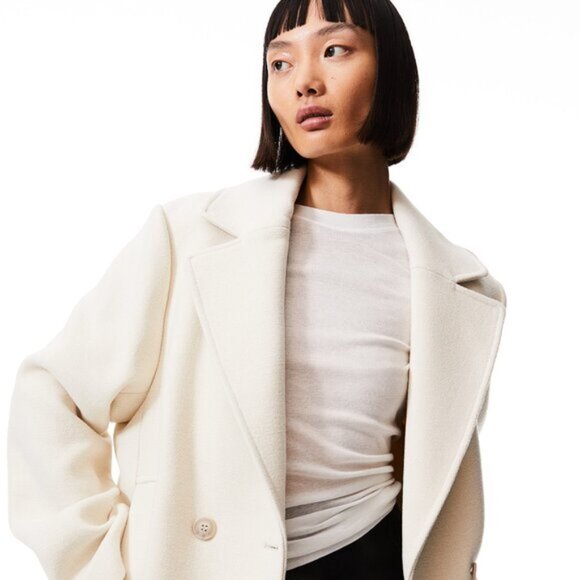 NEW H&M Women's Double-breasted Jacket Cream - Picture 4 of 7